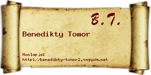 Benedikty Tomor névjegykártya